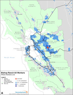 Where workers at Bishop Ranch live