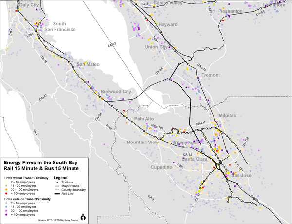 South Bay Energy Firms Proximity to Transit